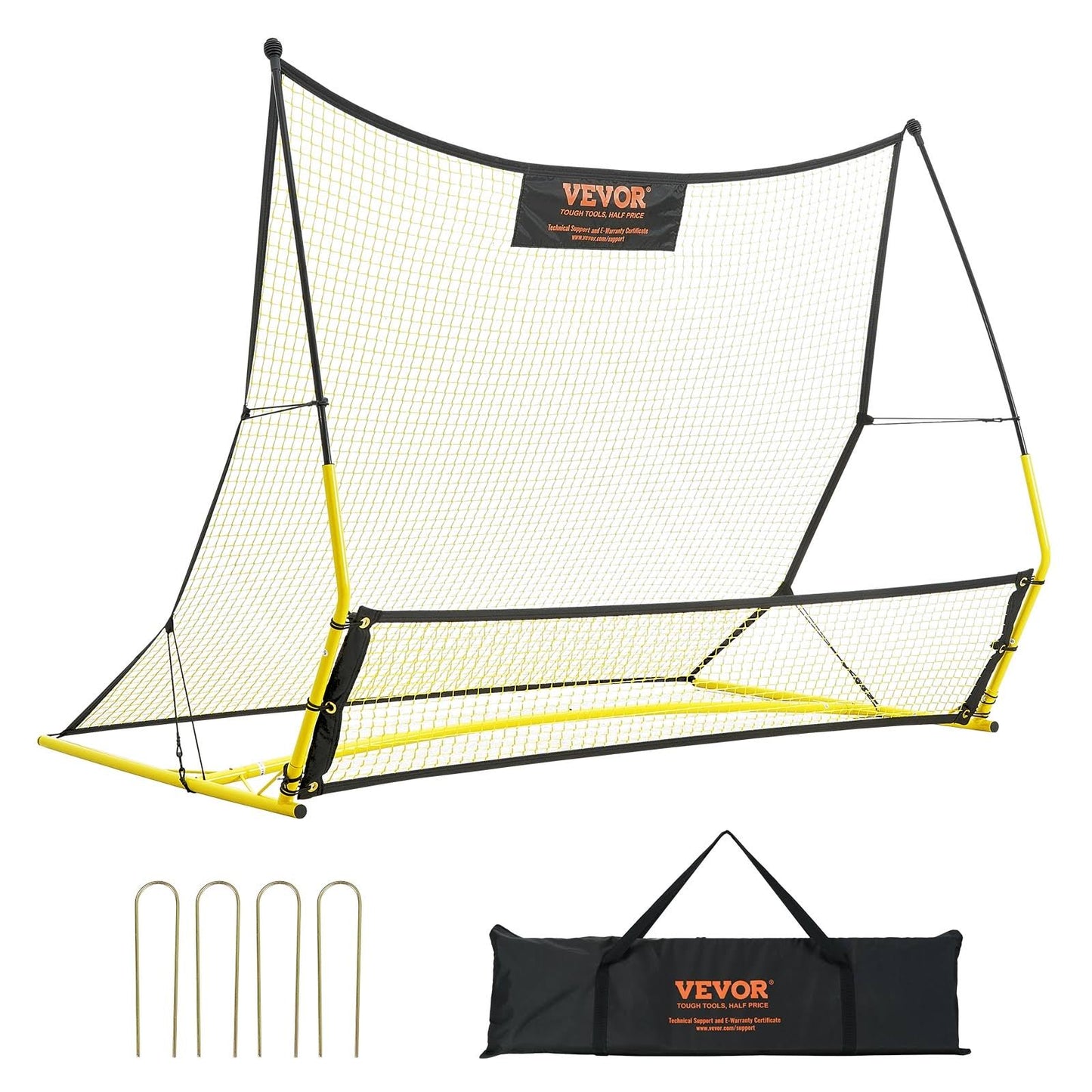 Soccer Trainer 2-In-1 Portable Soccer Rebounder Net 71x40 Iron Soccer Practice Equipment Sports Football Rebounder Wall With Portable Bag