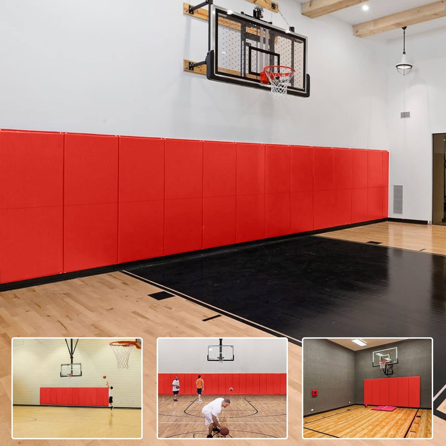 4 Pack Wall Paddings 2 Thick Foam Paddingsdurable Waterproof Non-Toxic Wall Protectors For Basketball Court Boxing Gym Garage(60 L X 20 W,