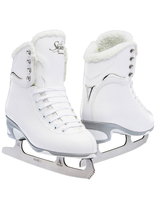 Ultima 180 Womens Figure Skates, White Fleece, Size 8