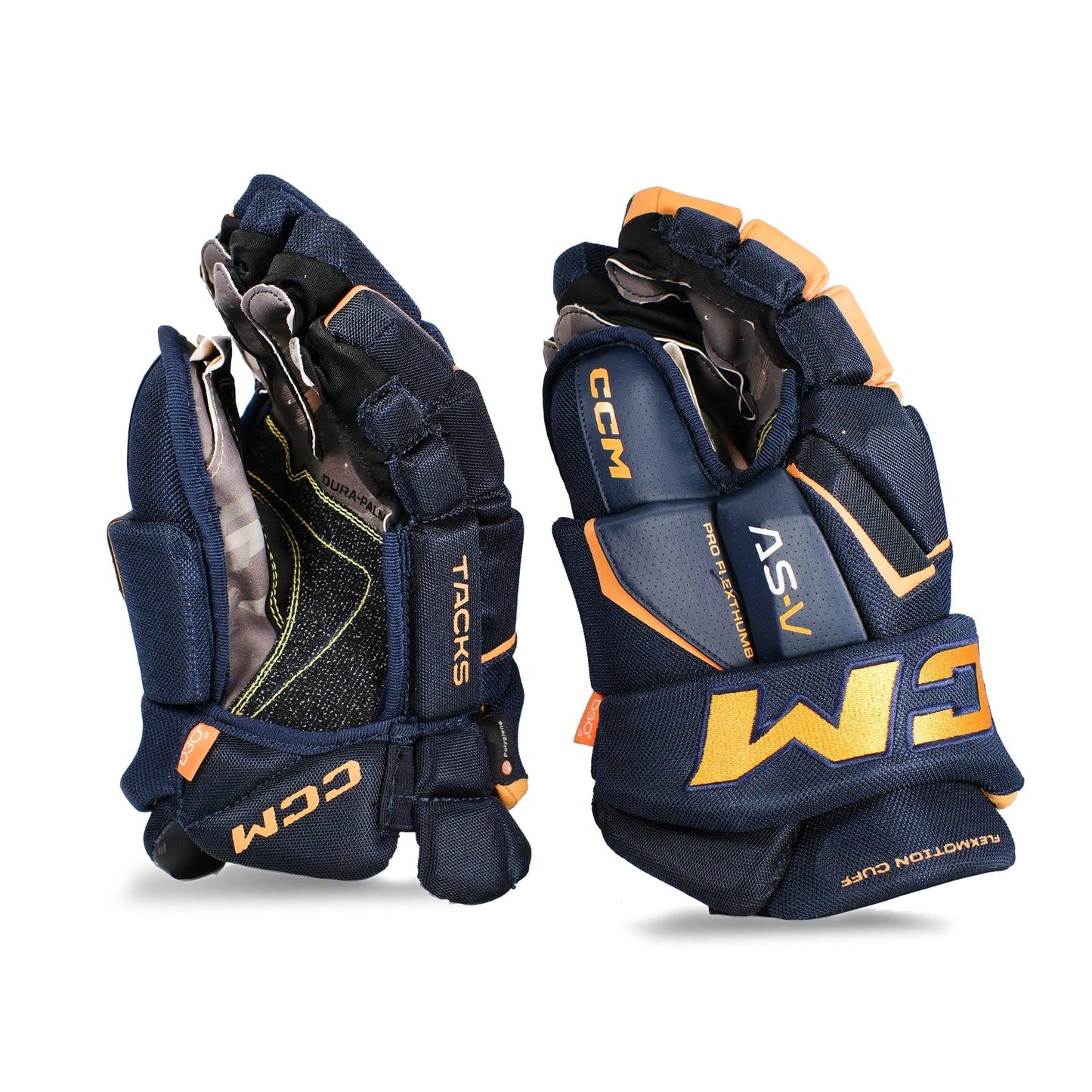 Tacks As-V Hockey Gloves - Senior - Black/Vegas Gold - 14.0