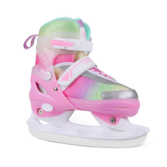 Adjustable Ice Skates For Kids Boys Girls - Black, Blue, Pink - Youth Ice Skating Shoes - Sizes S, M, L - Ice Skates For Outdoor And Rink