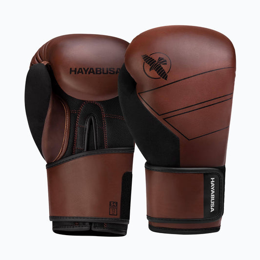 S4 Leather Boxing Gloves For Women Men - Brown, 12oz