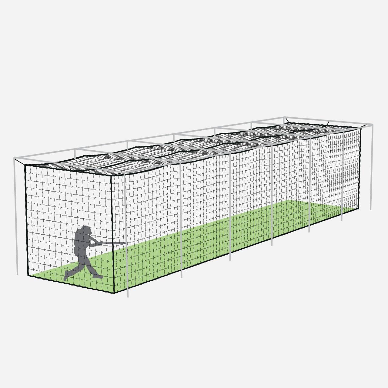 Baseball Batting Cage Nets | Heavy-Duty Hdpp Fully Enclosed Baseball & Softball Cage Netting [14 Sizes & 3 Grade Options] – Net Only