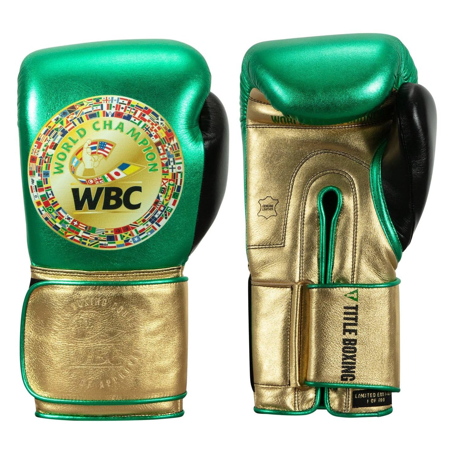 By  Green Belt Sparring Gloves - Black/Green, 18 Oz