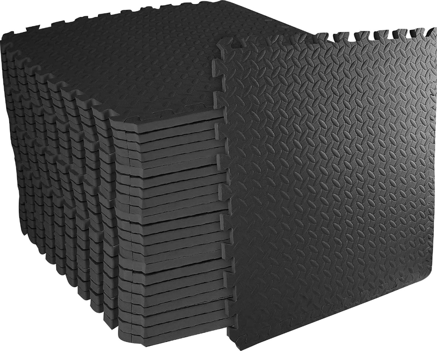 96ft Gym Flooring Exercise Mats - Black