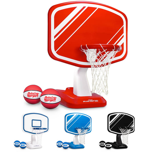 Splash Hoop Pro Poolside Basketball Game | Includes Hoop, 2 Balls And Pump, Red