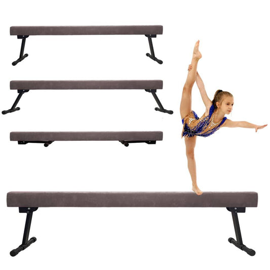 6ft/8ft Gymnastic Balance Beam,Adjustable High And Low Level Floor Beam - Highly Stable - Gym Practice Training Equipment For Kids Children