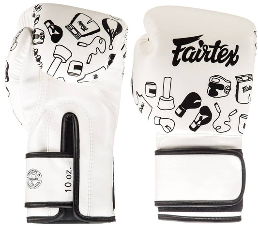 Bgv14 Black/White Painter Muay Thai Boxing Glove, 10 Oz