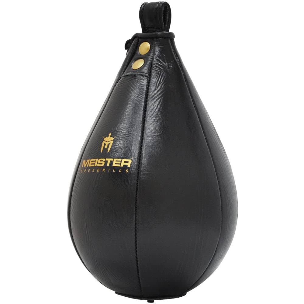 Speedkills Leather Speed Bag W/ Lightweight Latex Bladder - Black - Small (7.5 Inch X 5 Inch)