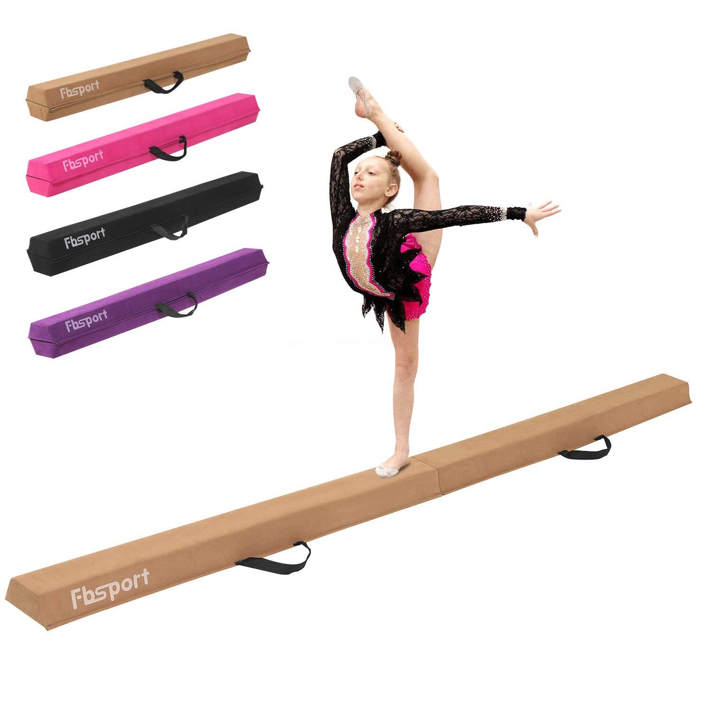 8ft/9ft/10ft Balance Beam: Folding Floor Gymnastics Equipment For Kids Adults,Non Slip Rubber Base, Gymnastics Beam For Training, Practice An