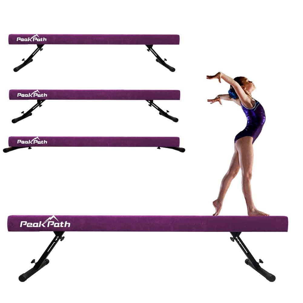 8ft Adjustable&Foldable Gymnastics Balance Beam,Home Gym Equipment,Easy Assembling And Storage,No Tool Require,For Kids Children Girls