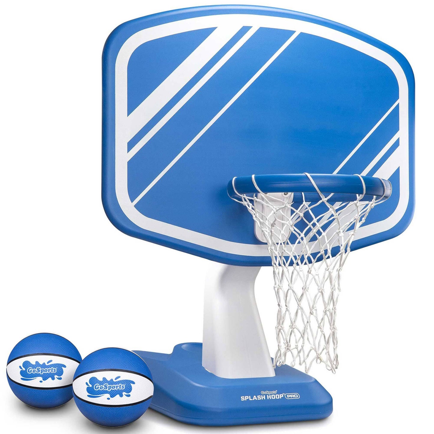 Splash Hoop Pro Swimming Pool Basketball Game - Includes Poolside Water Basketball Hoop 2 Balls And Pump - Blue