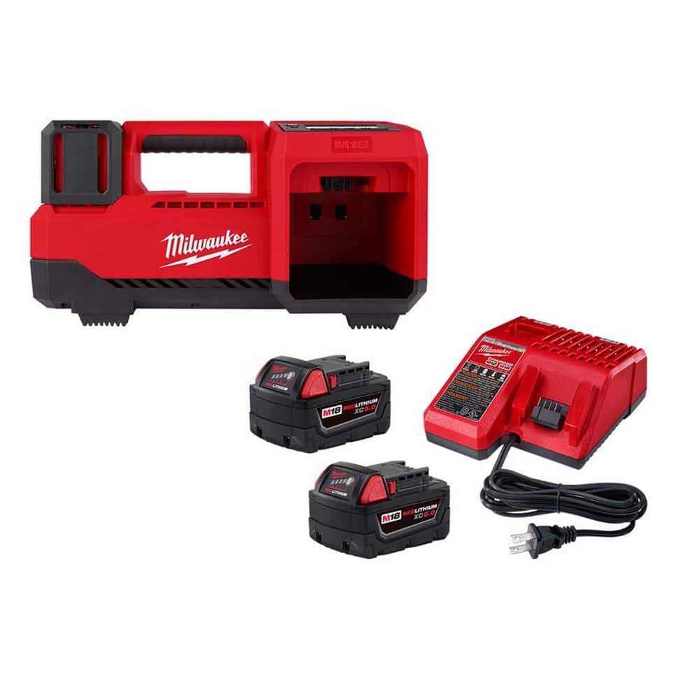 18-Volt Lithium-Ion Cordless Inflator With Two 6.0ah Batteries And Charger