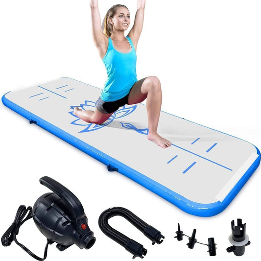 10ft/13ft/16ft Inflatable Gymnastics Tumbling Mat 4 Thick Air Tumble Track Gymnastics Training Mat With Electric Air Pump For Home Use/Tumble/Gym