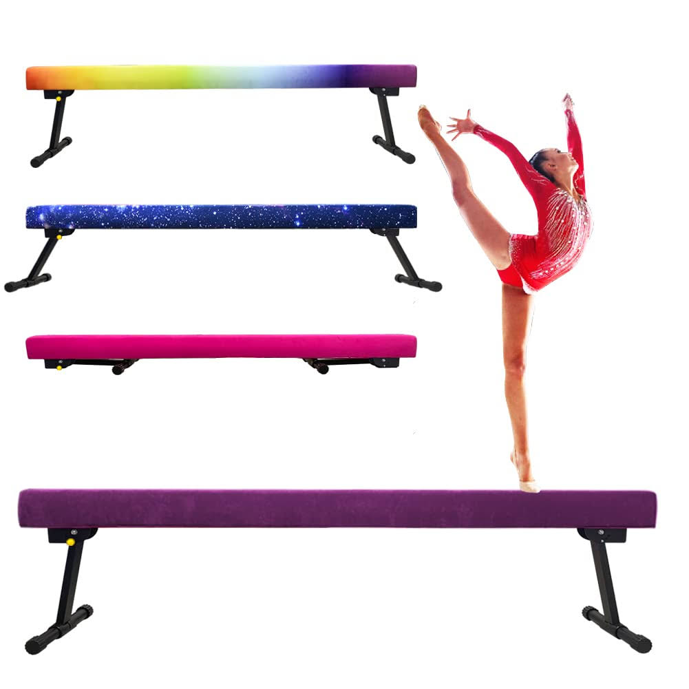 8ft Adjustable&Foldable Gymnastics Balance Beam,Home Gym Equipment,Easy Assembling And Storage,No Tool Require,For Kids Children Girls