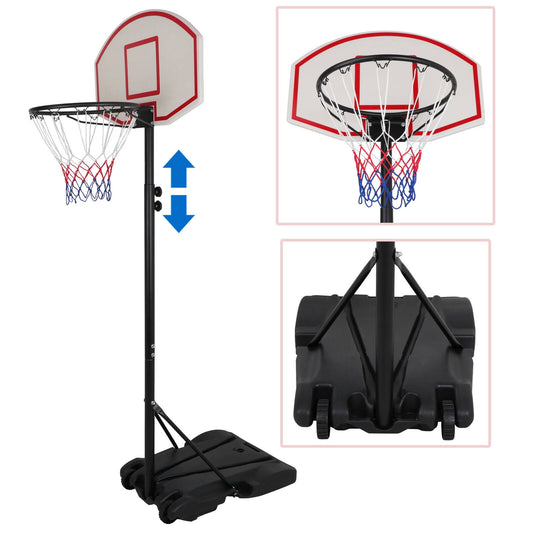 28 In. Portable Basketball System Height-Adjustable Hoop System With Backboard For Kids, Outdoor