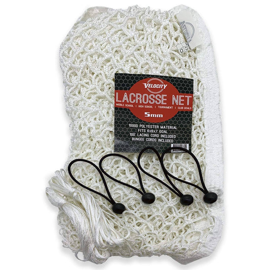 4mm White Lacrosse Net - 2 Pack For Backyard Use | Durable 1000d Thread | 100lacing Cord Included | Lacrosse Balls Direct