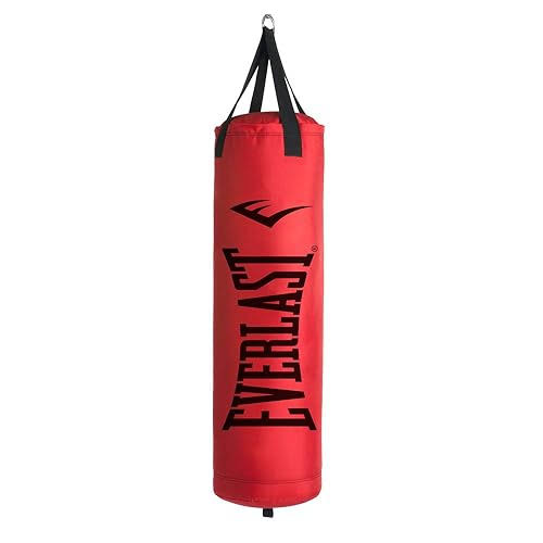 80 Lb Hanging Nevatear Polycanvas Heavy Kickboxing Punching Bag Red