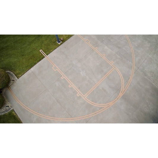 Sporting Goods Basketball Court Marking Stencil Kit For Driveway, Asphalt Or Concrete | Stencil Spray Paint Kit For Backyard Basketball Court