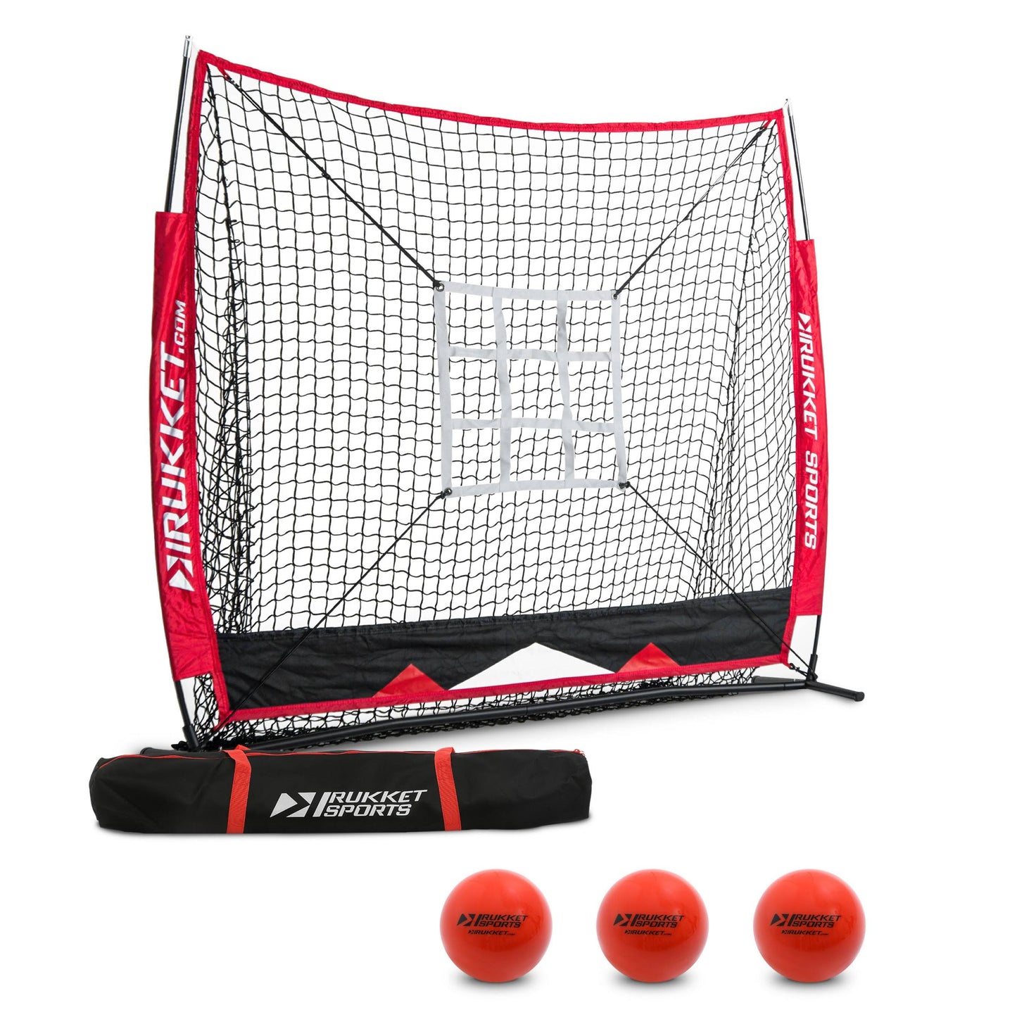 Baseball Softball Practice Net Hitting Pitching Strike Zone 5x5 3 Training Balls