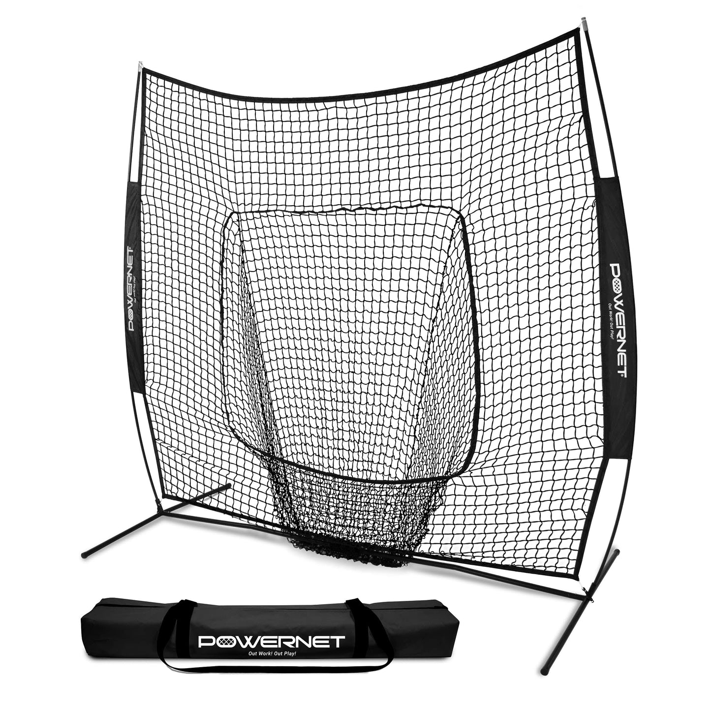 Baseball And Softball Practice Net 7 X 7 With Bow Frame