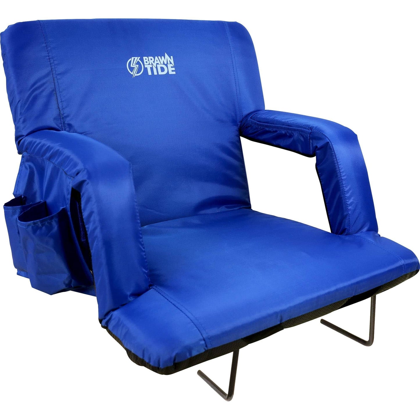 Stadium Seat With Back Support - Comfy Cushion, Thick Padding, 2 Bleacher Hooks, 4 Pockets, Ideal Stadium Chair For Bl, Steel