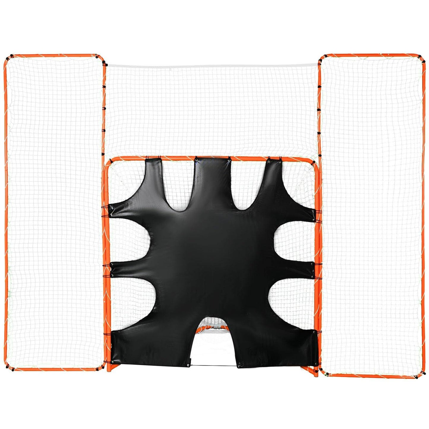 3-In-1 Lacrosse Goal With Backstop & Target Orange