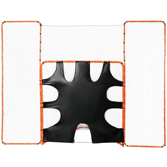 3-In-1 Lacrosse Goal With Backstop & Target Orange