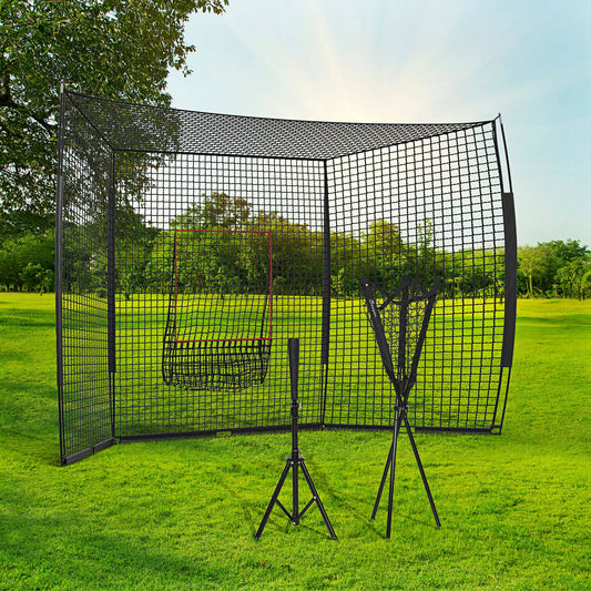 Softball And Baseball Net With Strike Zone, Tee, Caddy And Portable Carry Bag For Pitching And Hitting Training