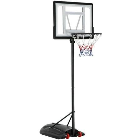 Basketball Hoop System Metal Frame Height Adjustable 7.2 -9.2ft Home Outdoor, Black