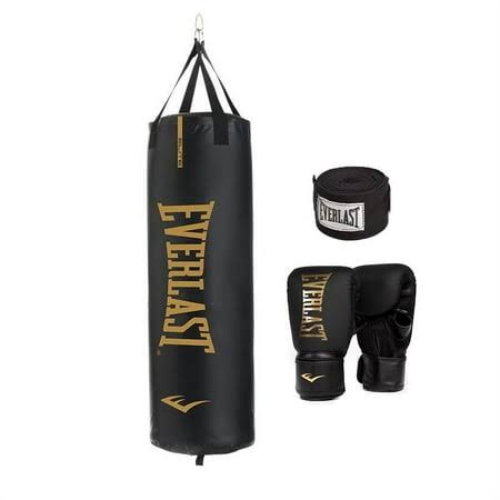 100lb Elite Heavy Bag Kit With Black Handwrap And Elite Cardio Gloves, Size: One Size