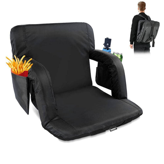 6 Reclining Positions Stadium Seats Chair With Padded Cushion Chair Back And Armrest Support (2-Pack)