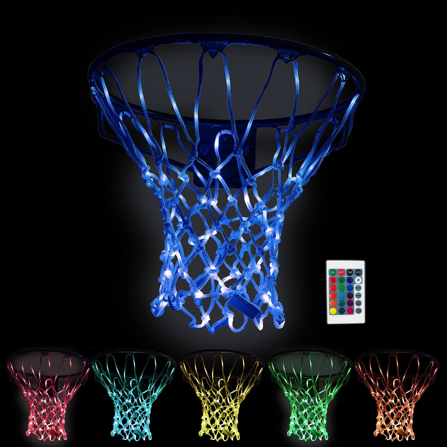 Basketball Light Up Net, Outdoor & Pool Netting For Hoop, Heavy Duty Rim Replacement Led Nets