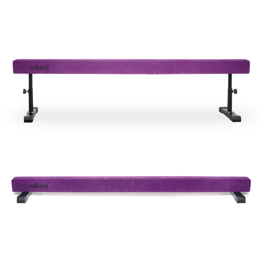 Adjustable Balance Beam, High And Low (8 Feet) Floor Beam Suede Gymnastics Competition Style Training With Legs