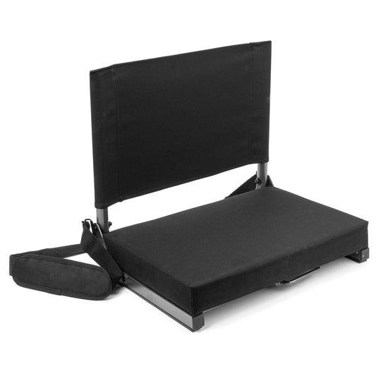 Ultra-Padded Stadium Seat For Bleachers, Black