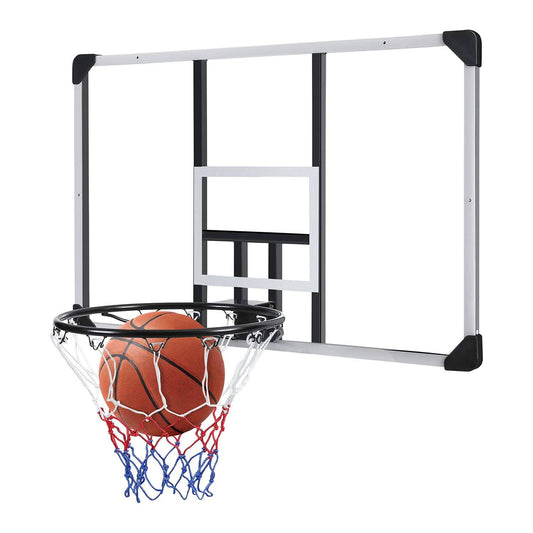 44 Basketball Backboard And Rim Combo, Wall Mounted Basketball Hoop Outdoor Indoor For Kids Adults