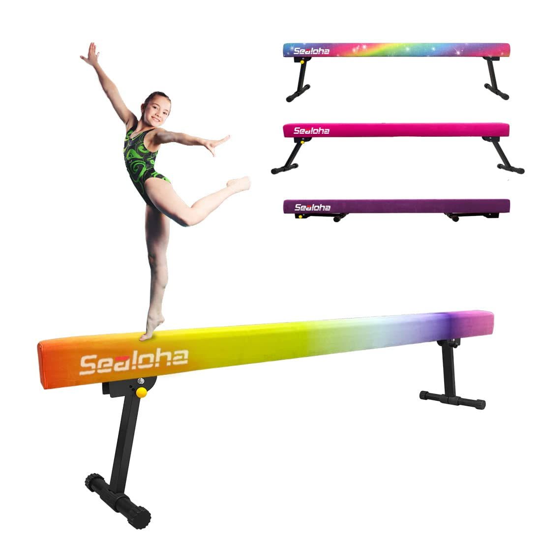 6ft Ultrasimple Adjustable&Foldable Balance Beam,High-Low Floor Beam Suede Gymnastics Equipment,No Tool Require, Gymnastics Beam For